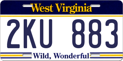 WV license plate 2KU883