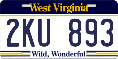 WV license plate 2KU893