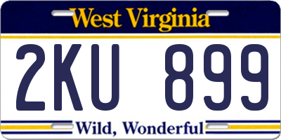 WV license plate 2KU899