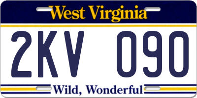 WV license plate 2KV090