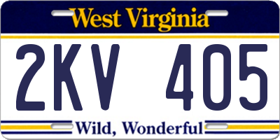 WV license plate 2KV405