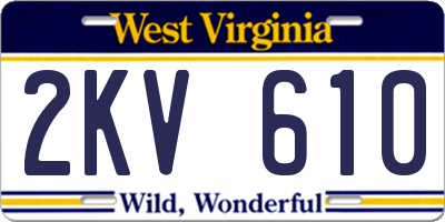 WV license plate 2KV610