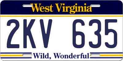 WV license plate 2KV635