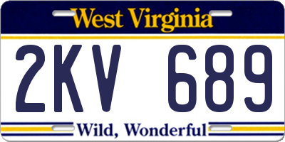 WV license plate 2KV689