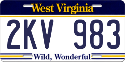 WV license plate 2KV983