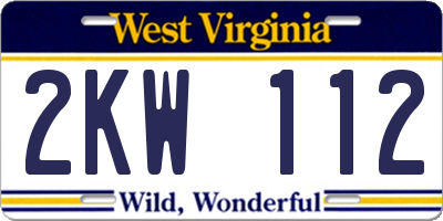 WV license plate 2KW112
