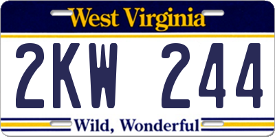 WV license plate 2KW244