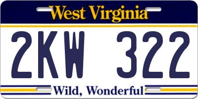 WV license plate 2KW322