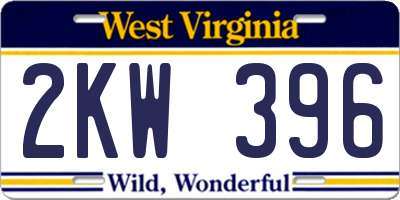 WV license plate 2KW396