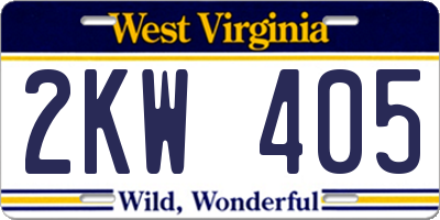 WV license plate 2KW405