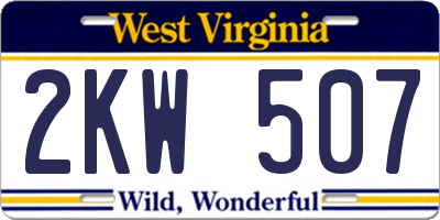 WV license plate 2KW507