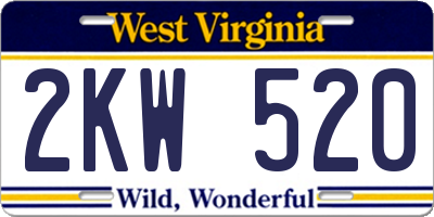WV license plate 2KW520