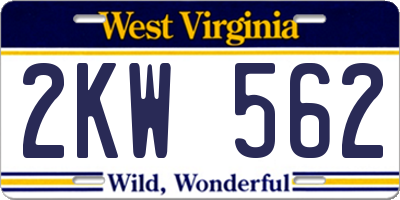 WV license plate 2KW562