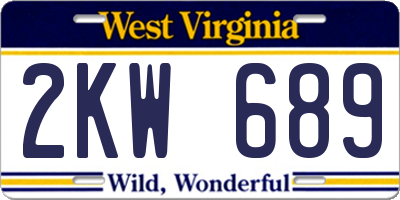 WV license plate 2KW689