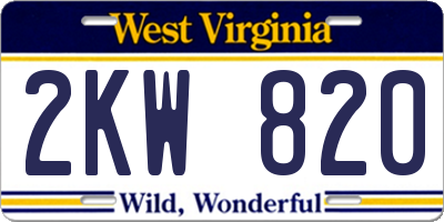WV license plate 2KW820