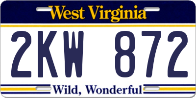 WV license plate 2KW872