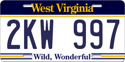 WV license plate 2KW997