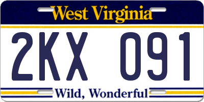 WV license plate 2KX091
