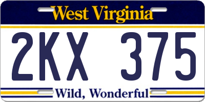 WV license plate 2KX375