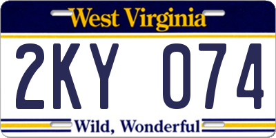 WV license plate 2KY074