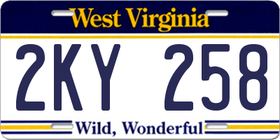 WV license plate 2KY258