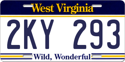 WV license plate 2KY293