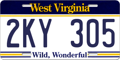 WV license plate 2KY305