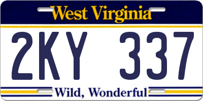 WV license plate 2KY337