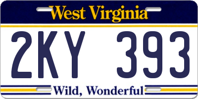 WV license plate 2KY393
