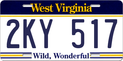 WV license plate 2KY517
