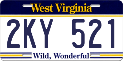 WV license plate 2KY521