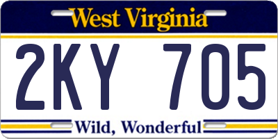 WV license plate 2KY705