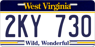 WV license plate 2KY730
