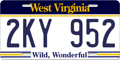 WV license plate 2KY952