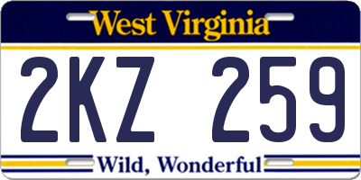 WV license plate 2KZ259