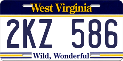 WV license plate 2KZ586