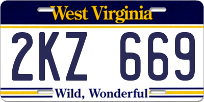WV license plate 2KZ669