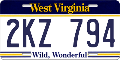 WV license plate 2KZ794