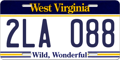 WV license plate 2LA088