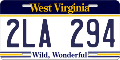 WV license plate 2LA294