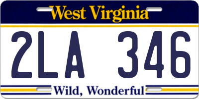 WV license plate 2LA346
