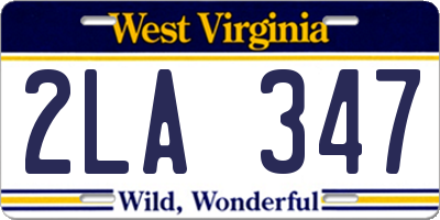 WV license plate 2LA347
