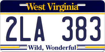 WV license plate 2LA383