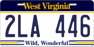 WV license plate 2LA446
