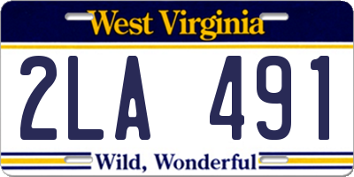 WV license plate 2LA491