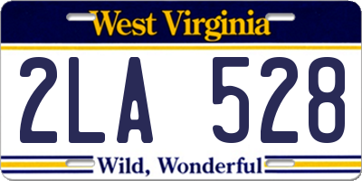 WV license plate 2LA528