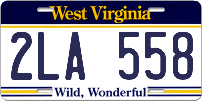 WV license plate 2LA558