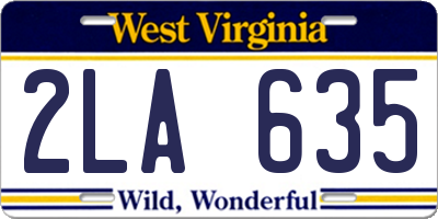 WV license plate 2LA635