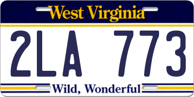 WV license plate 2LA773