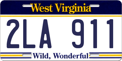 WV license plate 2LA911